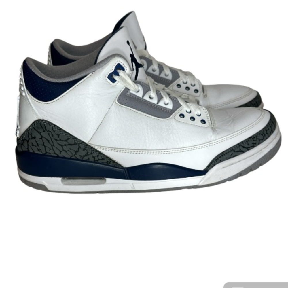 Air Jordan 3 Retro White/Midnight Navy  Mid Top Sneakers, CT8532-140 Size 10 - Picture 3 of 17